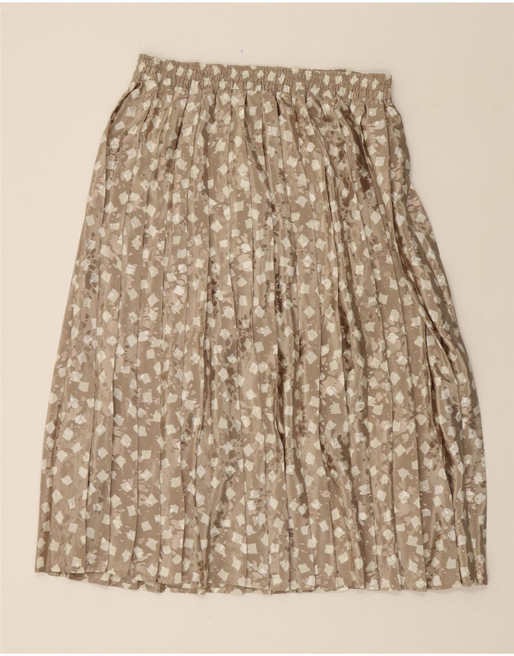ST MICHAEL Womens Long Pleated Skirt UK 16 Large W32  Grey Geometric Vintage St Michael and Second-Hand St Michael from Messina Hembry 