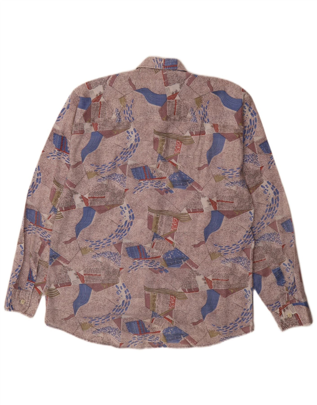 Vintage herre abstrakt mønster skjorte størrelse 39/40 Medium flerfarvet