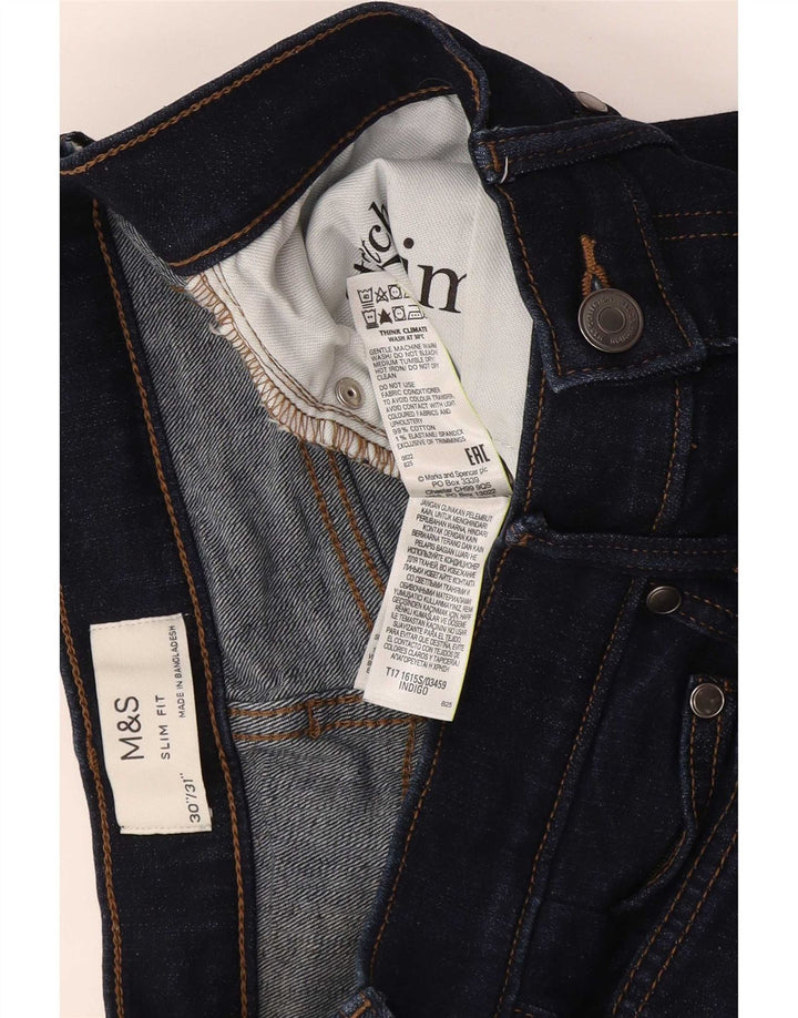 Marks & Spencer Slim Jeans til mænd W30 L31 Marineblå bomuld