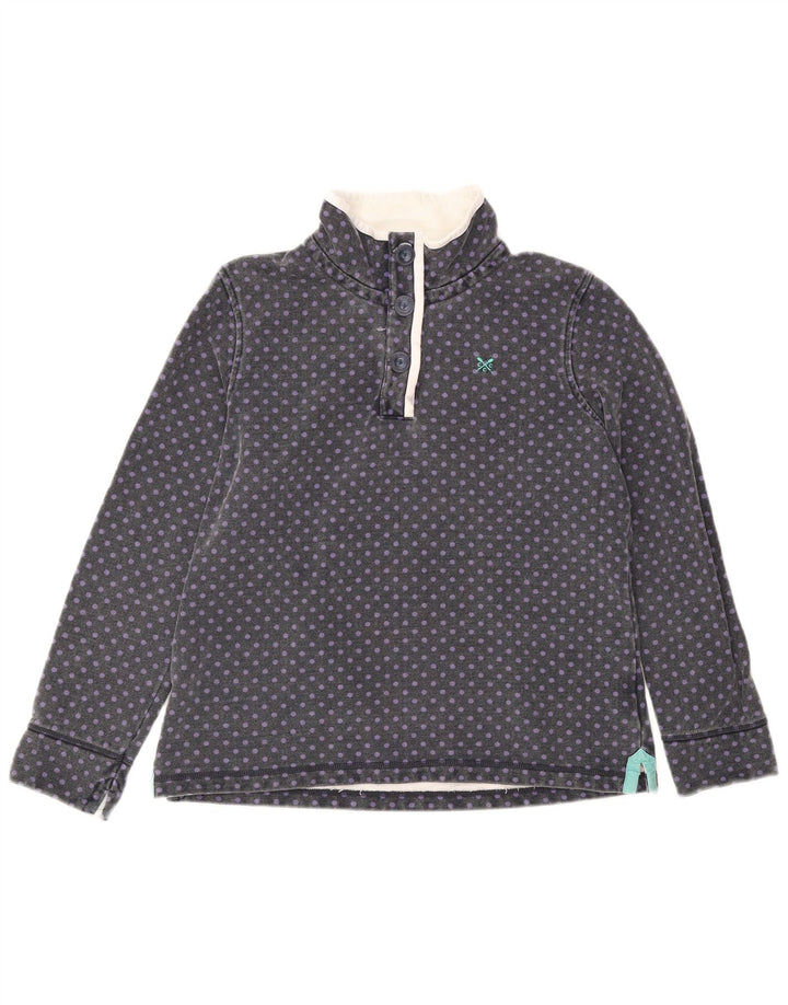 CREW TØJ Dame Sweatshirt Jumper UK 14 Stor Grå Plettet