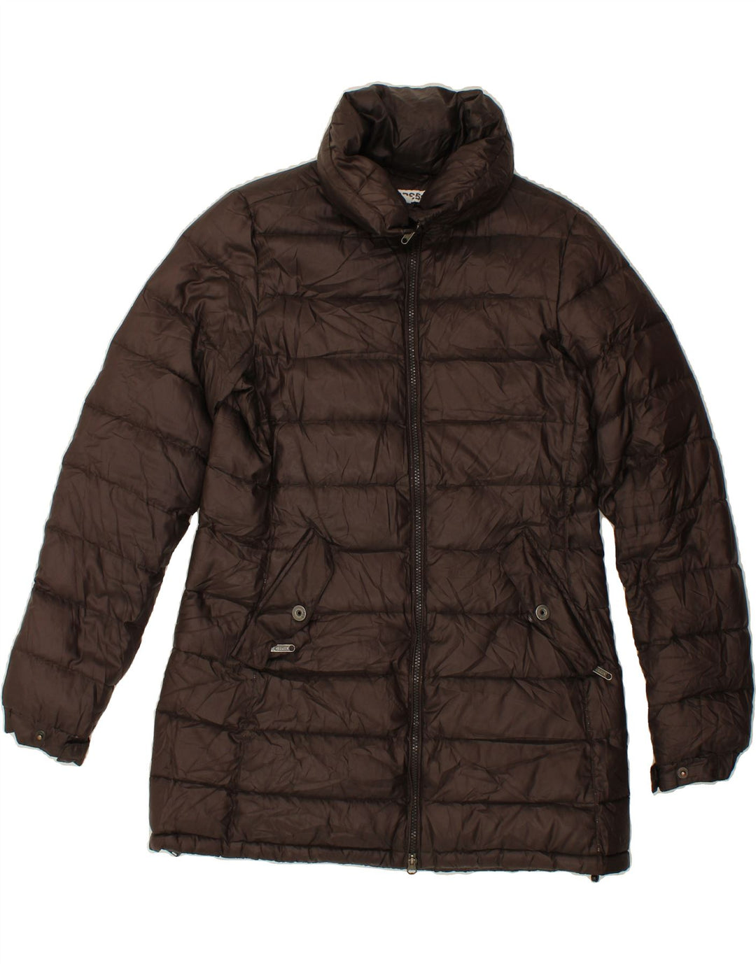 VINTAGE Womens Padded Coat UK 14 Large Brown Polyester Vintage Vintage and Second-Hand Vintage from Messina Hembry 