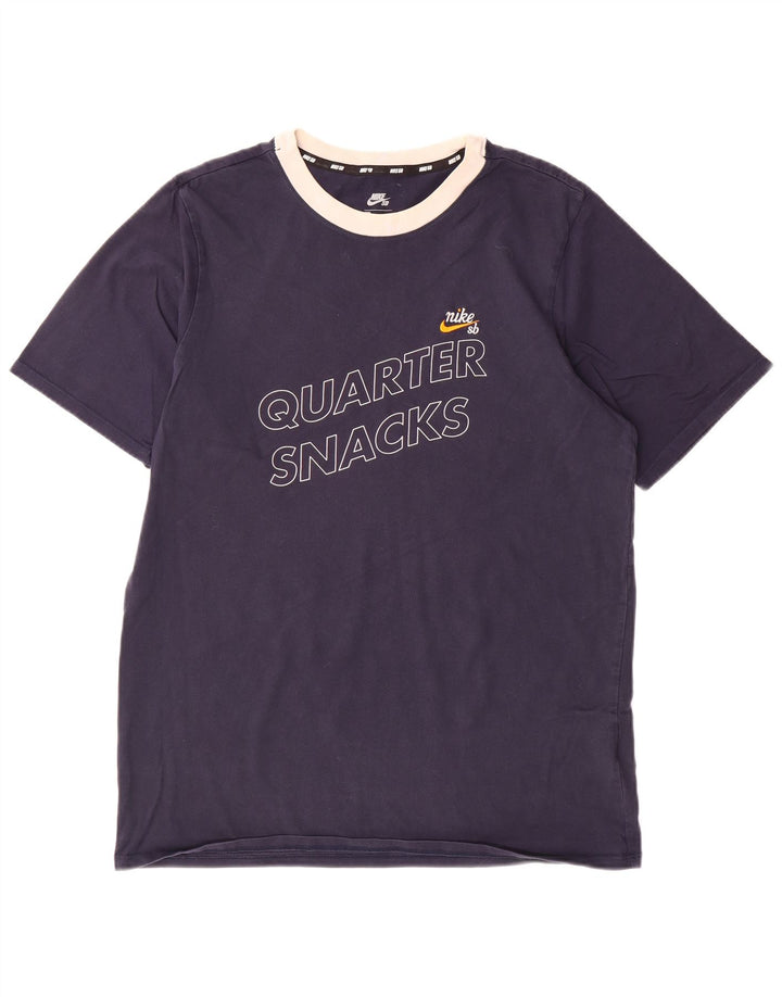 NIKE grafisk t-shirt til mænd, medium marineblå bomuld
