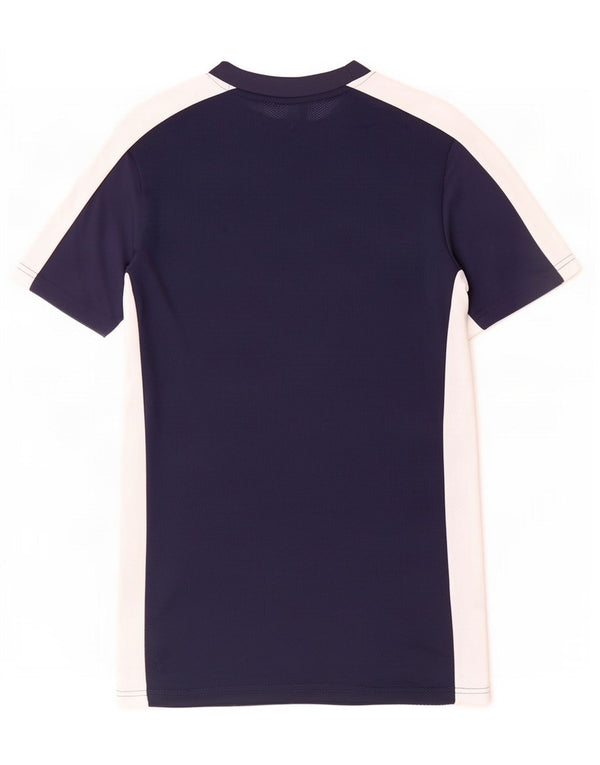 Nike Mens Dri Fit Slim T-Shirt Top XS Navy Blue Colourblock Polyester