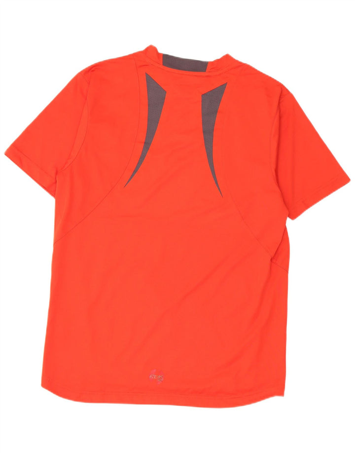 Reebok Herre T-Shirt Top Medium Rød Colourblock Polyester