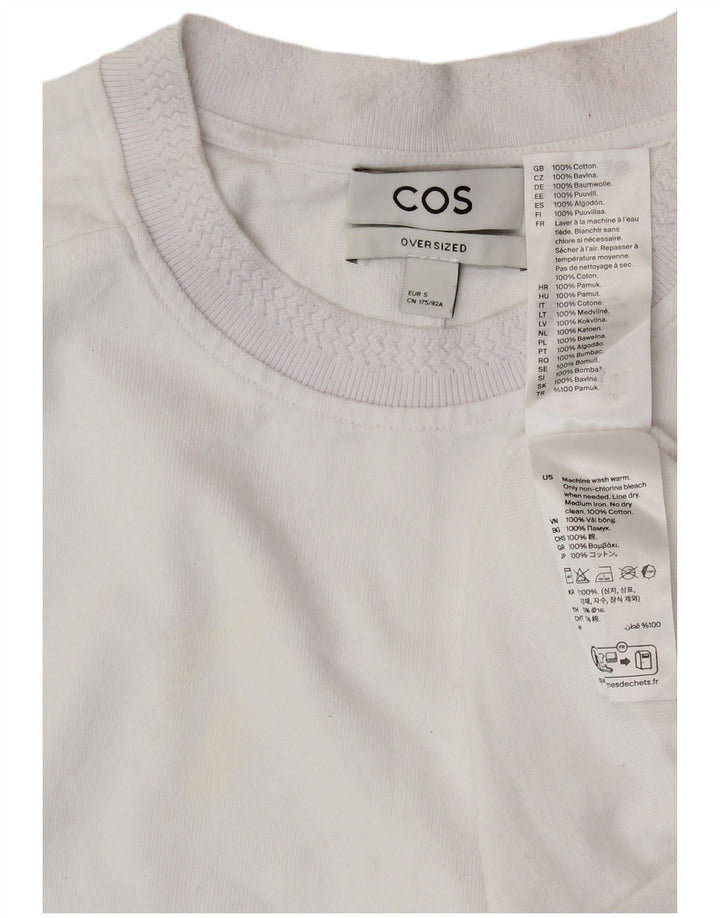 COS Herre Oversized T-Shirt Top Lille Hvid Bomuld