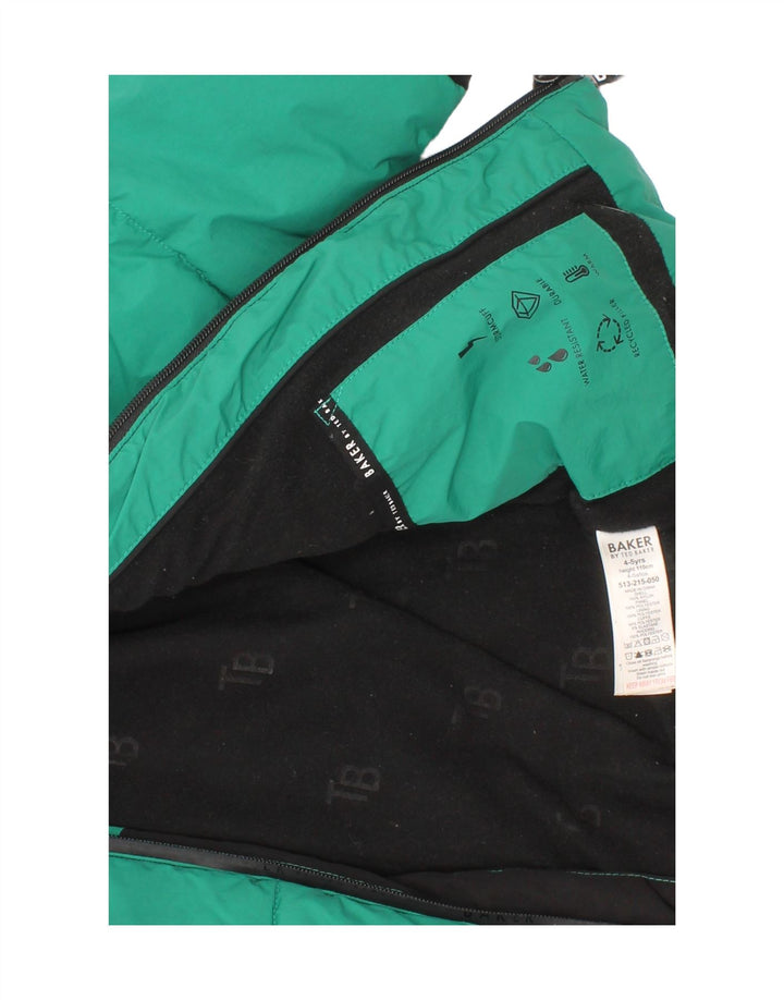 Ted Baker Boys Grafisk hættepolstret jakke 4-5 år Grøn Colourblock