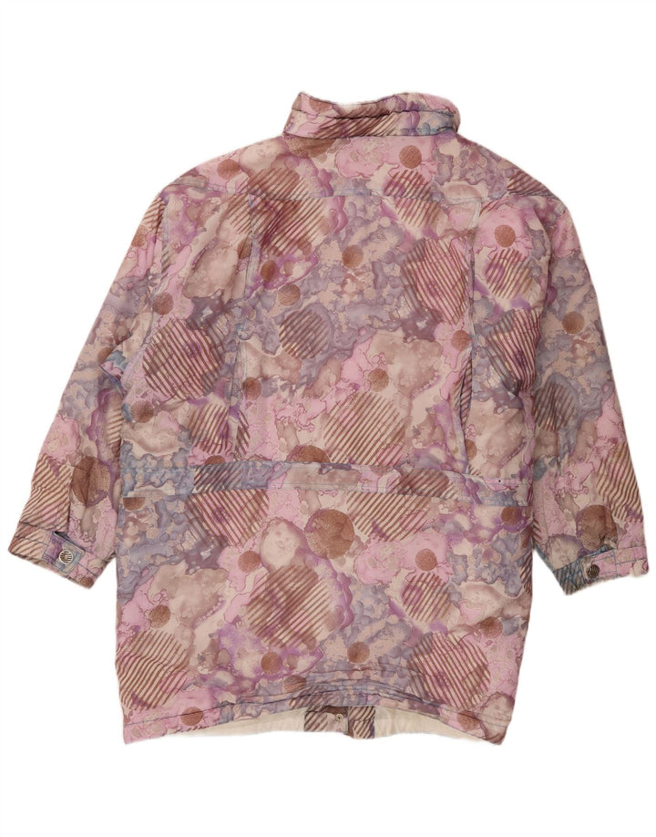 Vintage kvinders abstrakt mønster vindjakke EU 42 Stor lilla