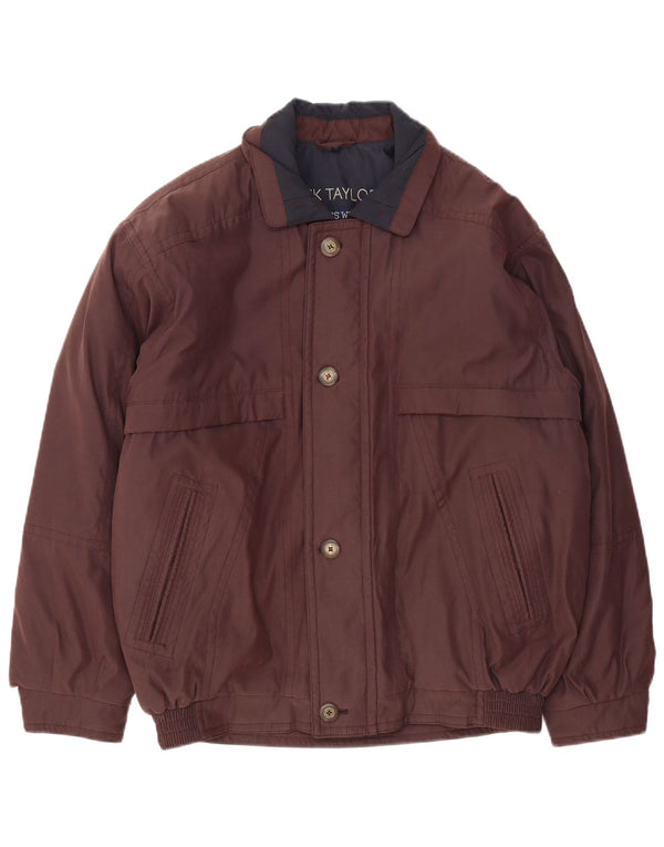 Nick Taylor Herre Bomber Polstret Jakke IT 50 Stor Brun Polyester