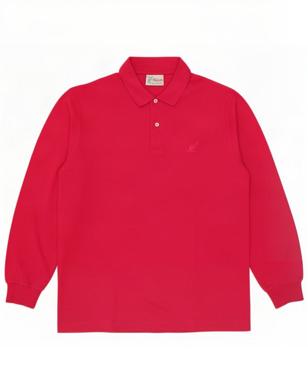 AUSTRALIAN L'ALPINA Langærmet poloskjorte til mænd IT 52 Large Pink Cotton