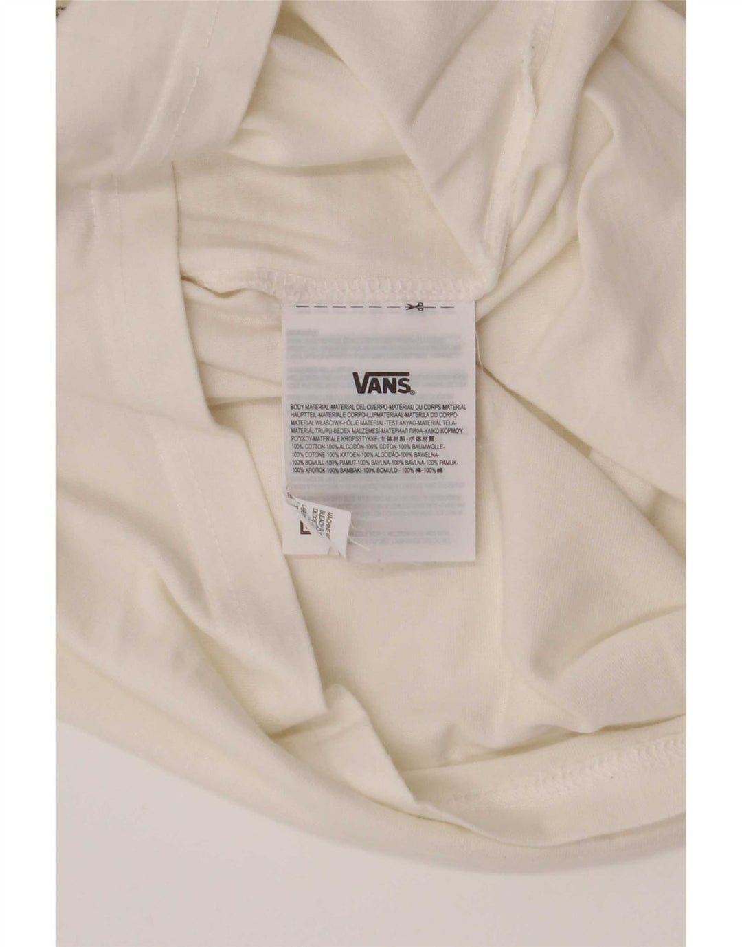 Vans Herre Classic Fit Grafisk T-Shirt Top Medium Hvid Bomuld