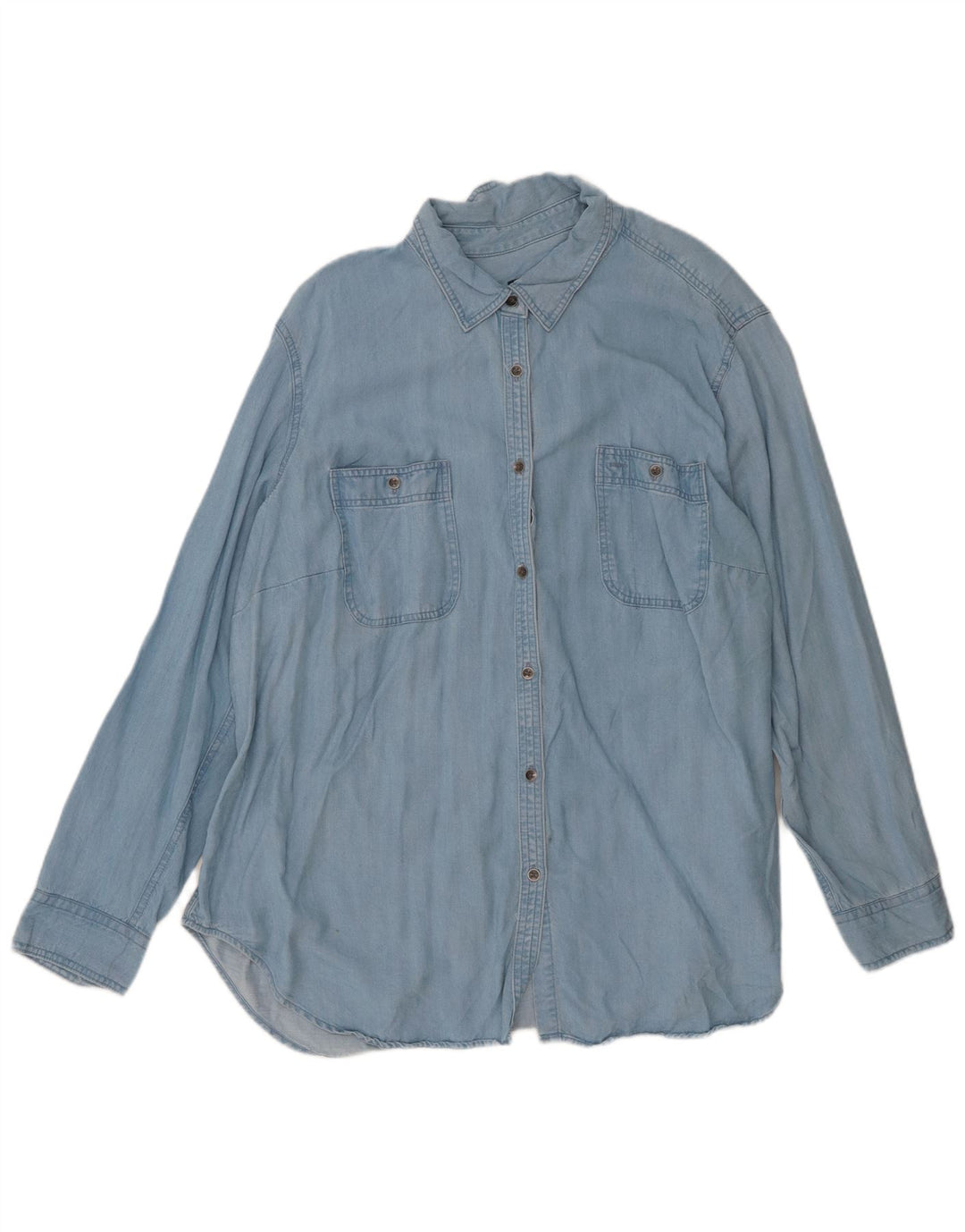 Chaps Dame Denim Shirt UK 20 2XL Blå Lyocell