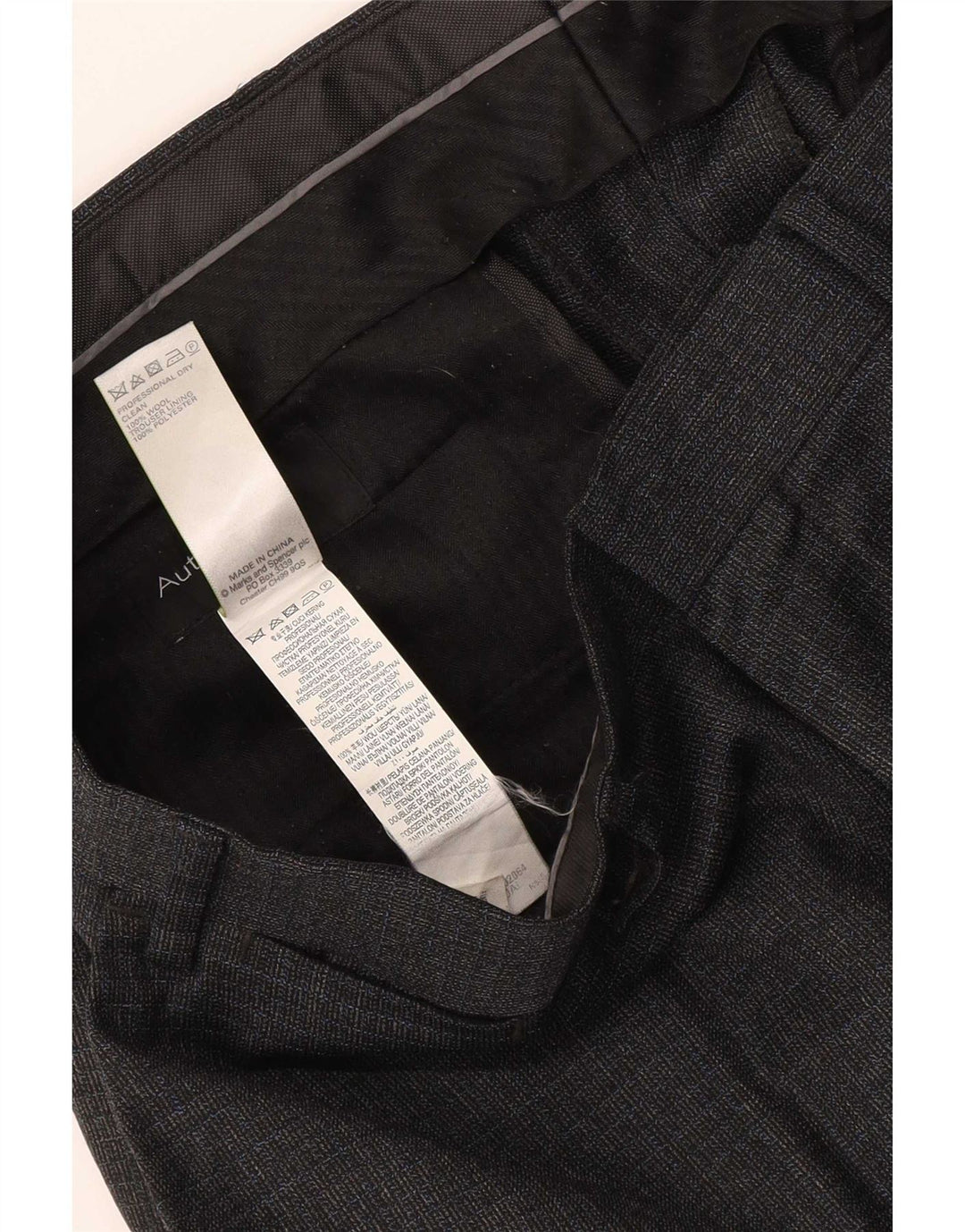 Marks & Spencer Herre Autograph Straight Suit Bukser W36 L33 Grå Uld