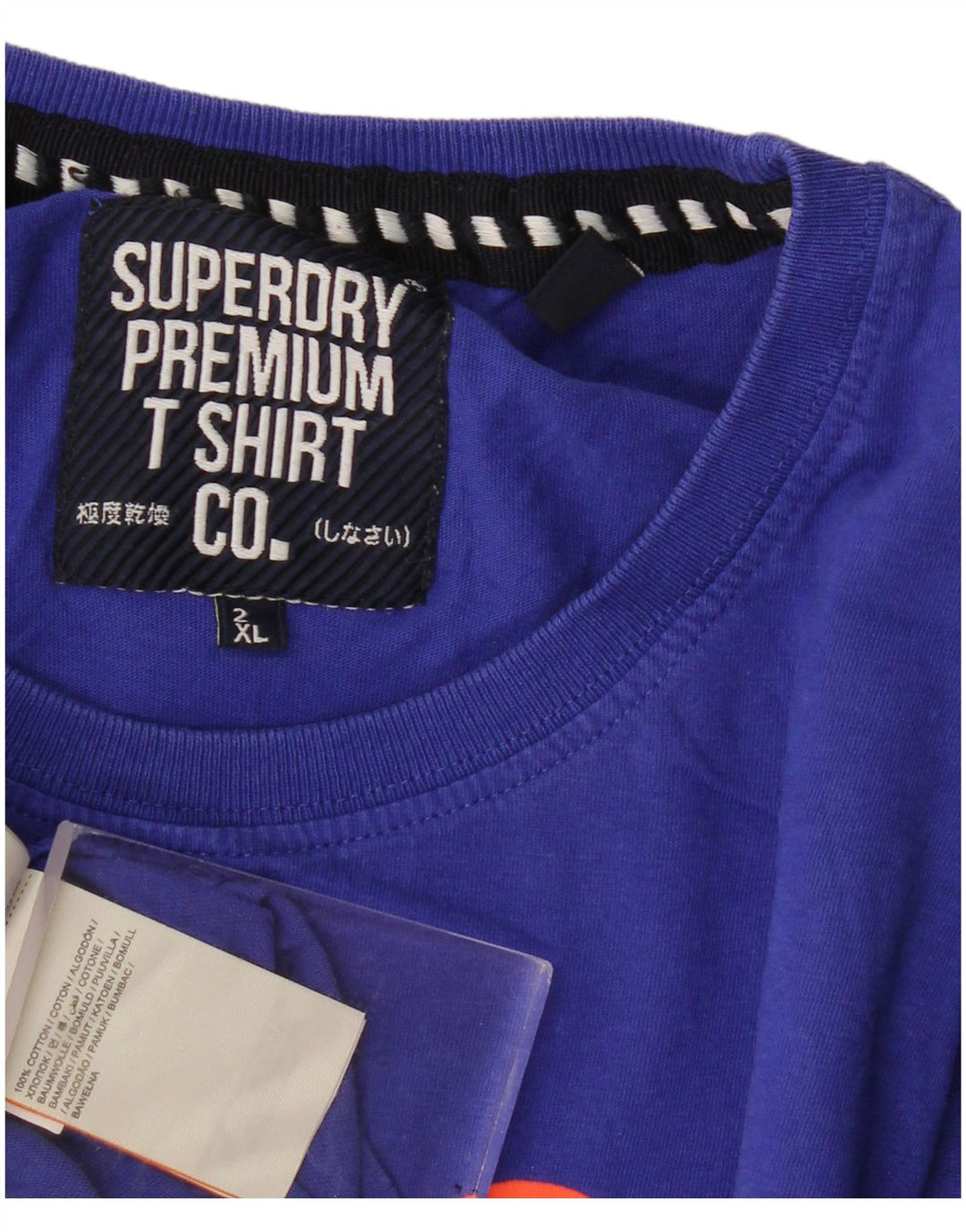 Superdry Grafisk T-shirt top til mænd 2XL blå bomuld