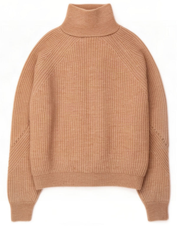 Marks & Spencer Dame sweater med lynlås-hals UK 10 Lille Beige Akryl
