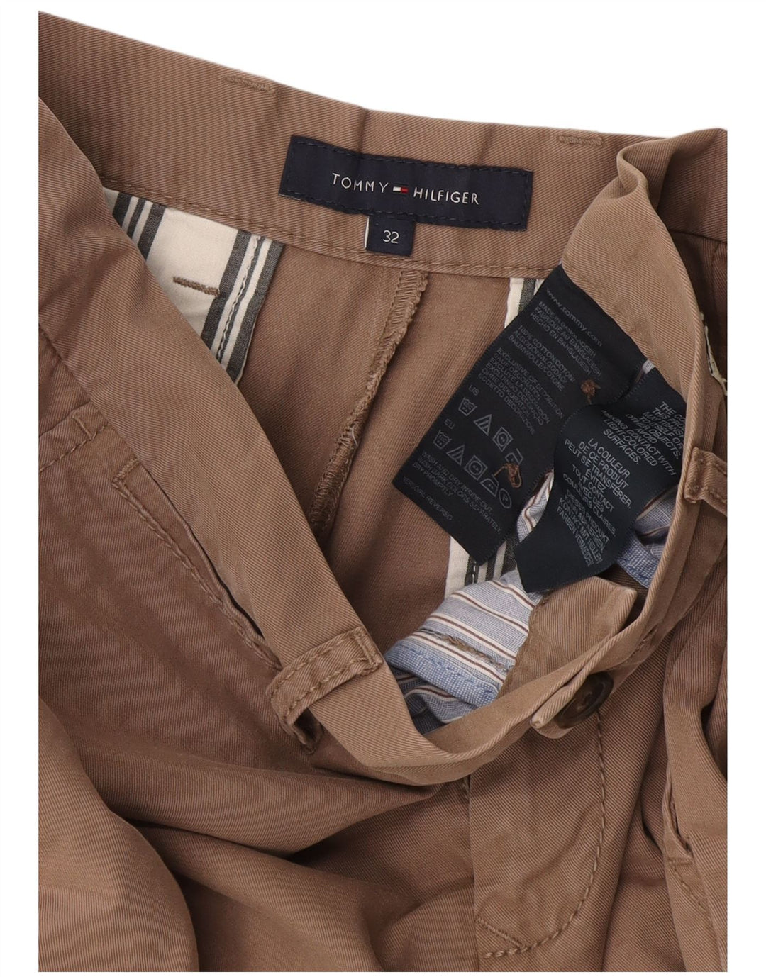 Tommy Hilfiger Herre Chino Shorts W32 Medium Beige Bomuld