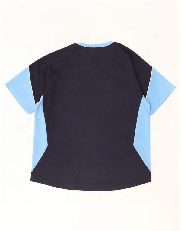 Adidas Herre T-Shirt Top UK 46/48 XL Navy Blue Colourblock Polyester
