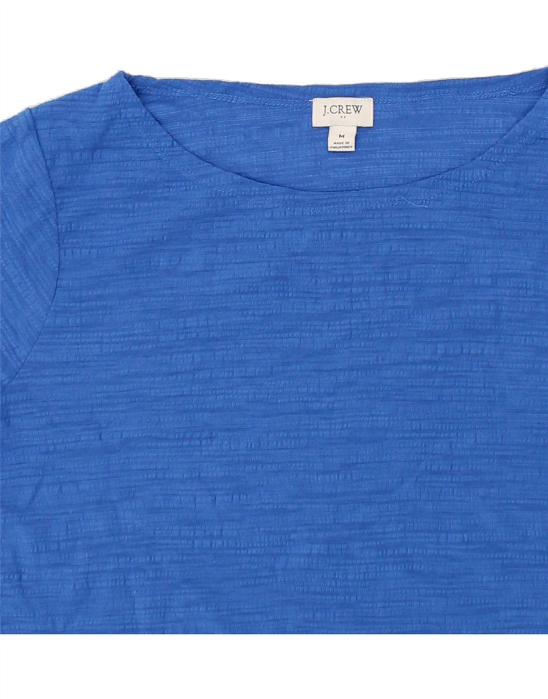 J. CREW Womens T-Shirt Top UK 14 Medium Blue Polyester Vintage J. Crew and Second-Hand J. Crew from Messina Hembry 