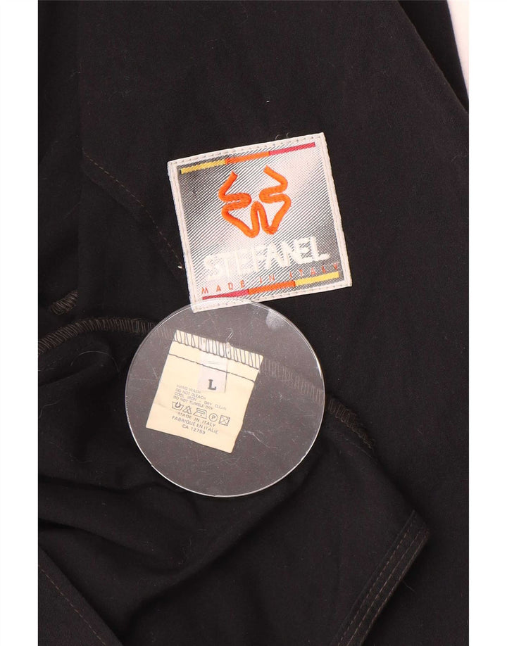 Stefanel Womens 3/4-ærmet Bolero-jakke UK 14 Large Black Polyester