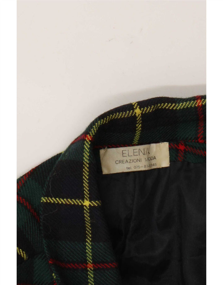 Vintage Dame 2 Button Blazer Jacket UK 16 Large Green Check