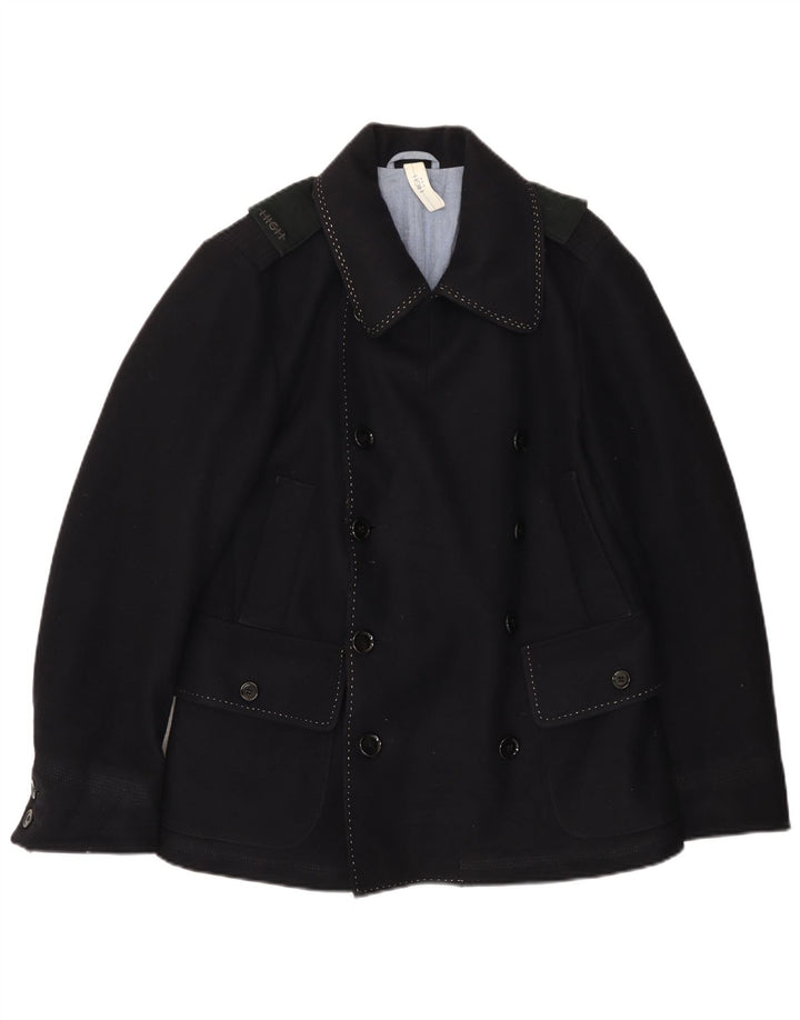 VINTAGE Herre Ærtefrakke IT 46 Lille marineblå uld