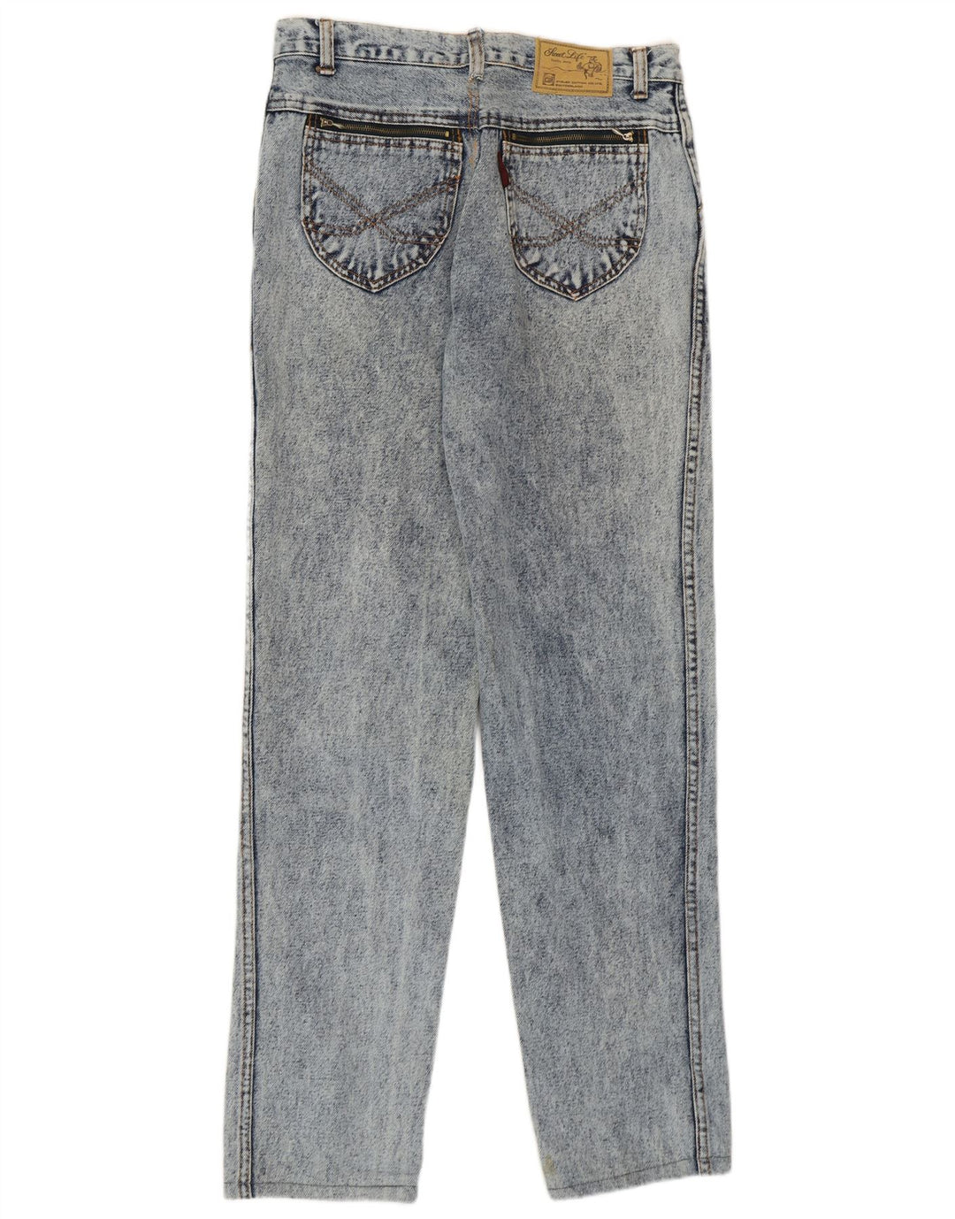 Vintage lige jeans til kvinder W33 L30 blå bomuld