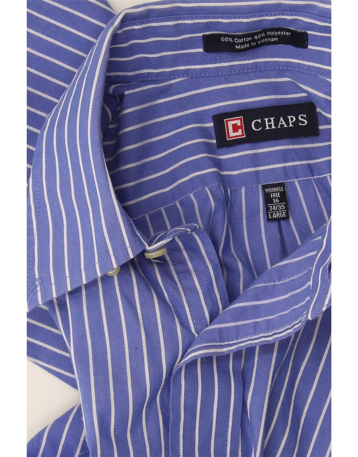 Chaps Herreskjorte str. 16 Large Blue Pinstripe Cotton