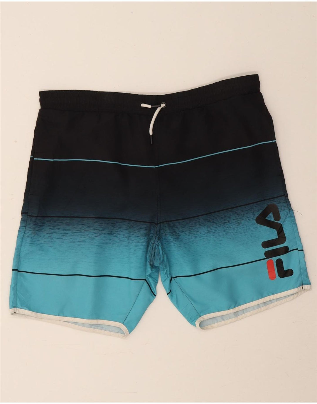 Fila Herre grafiske svømmeshorts Medium Blue Colourblock Polyester