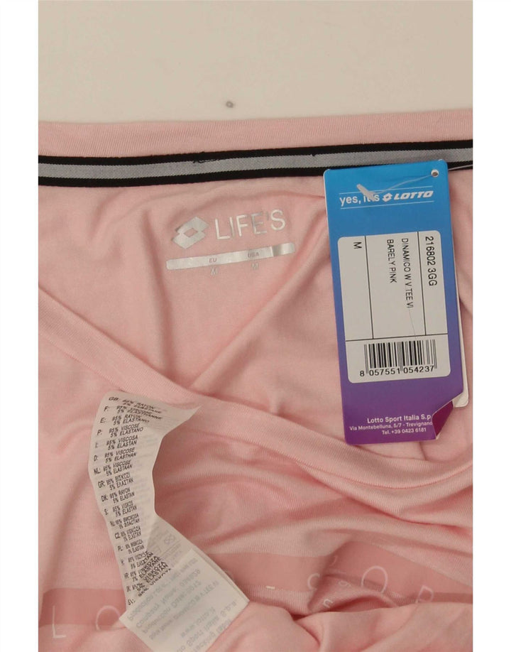 Lotto Dame Grafisk T-Shirt Top UK 14 Medium Pink Rayon