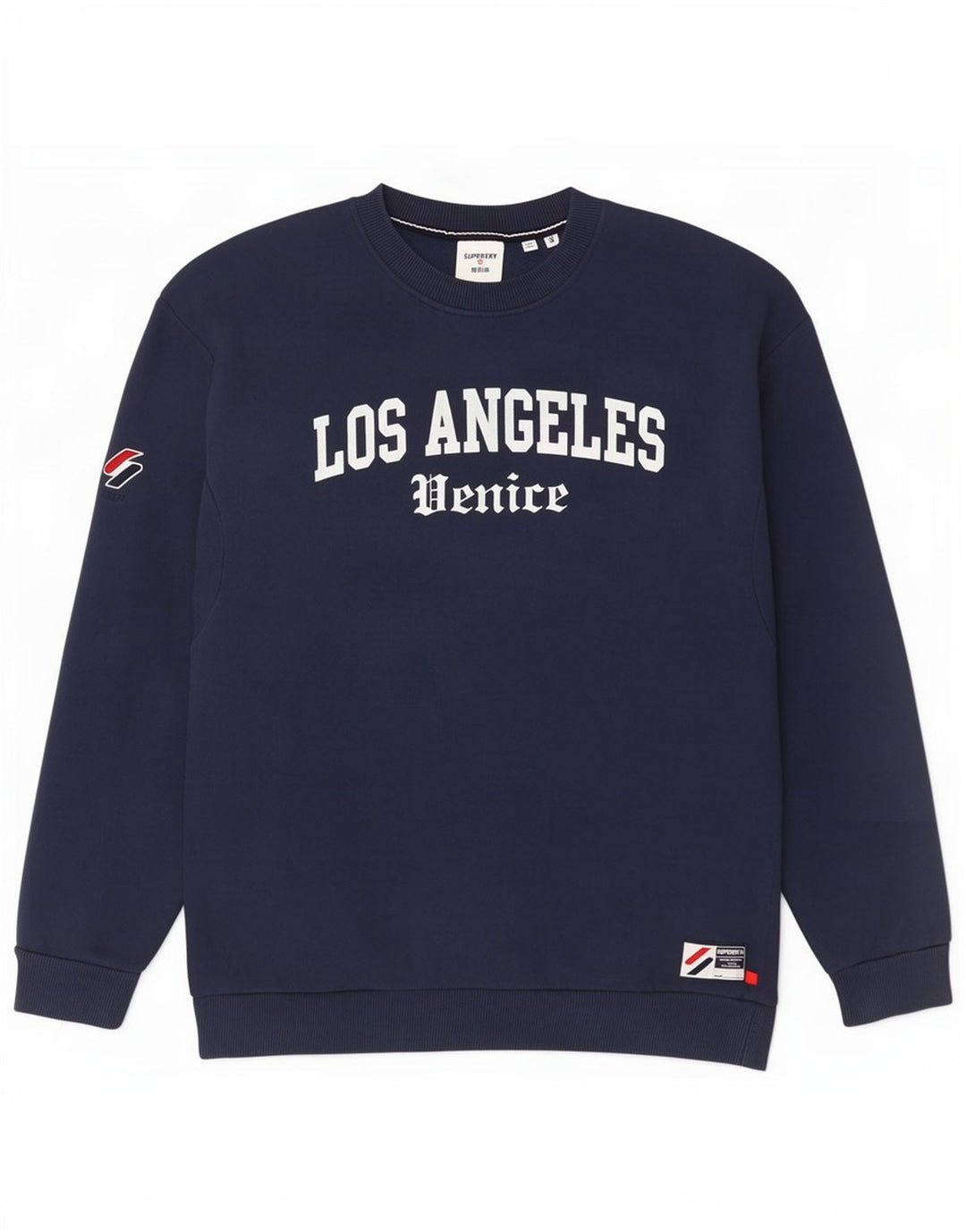 Superdry grafisk sweatshirt til mænd, lille marineblå bomuld