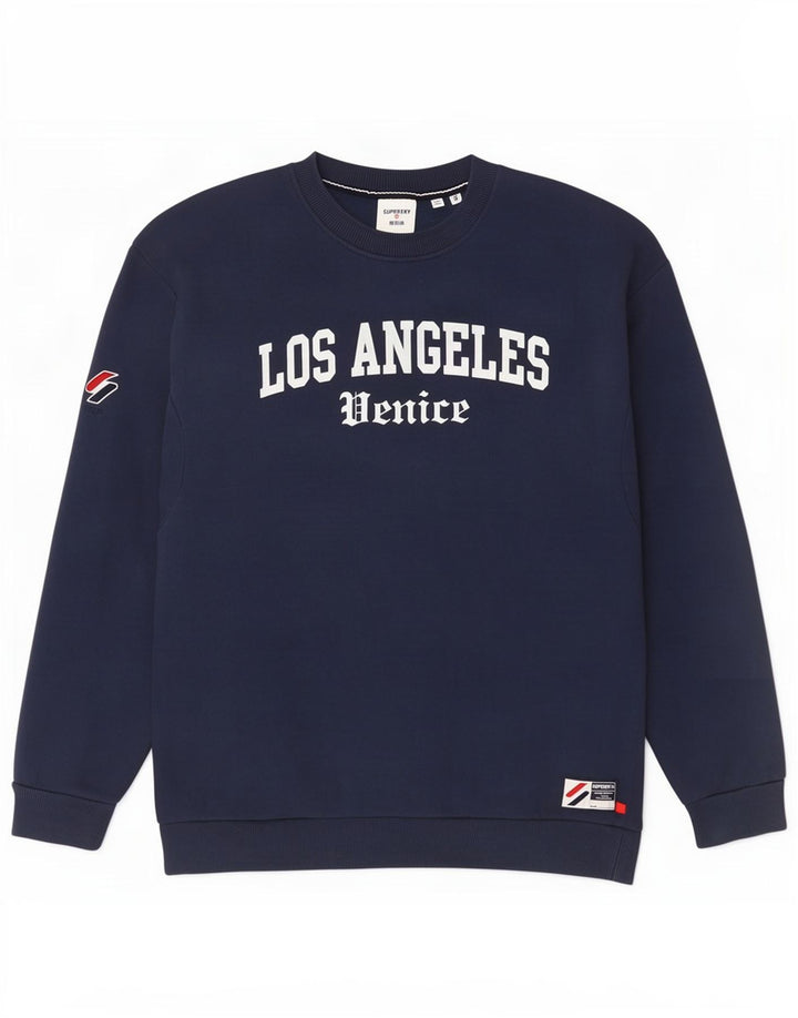 Superdry grafisk sweatshirt til mænd, lille marineblå bomuld
