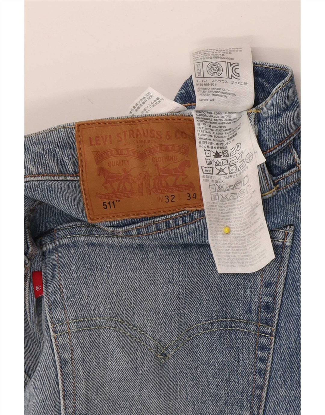 Levi's Herre 511 denimshorts W32 mellemblå bomuld