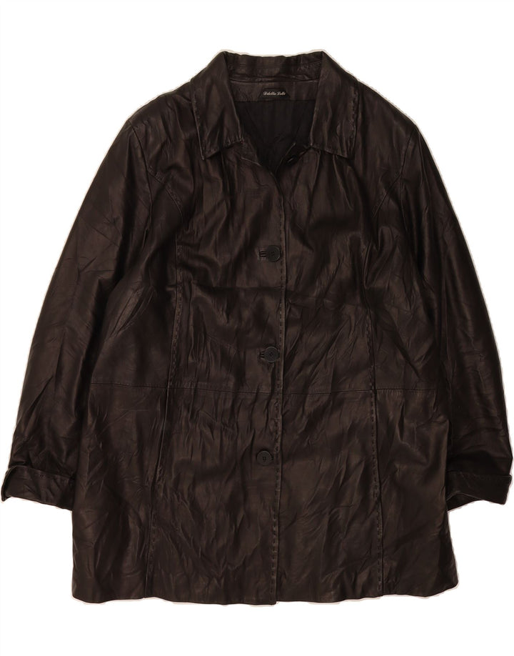 DILETTA LELLI Womens Leather Coat IT 50 XL Brown Leather Vintage Diletta Lelli and Second-Hand Diletta Lelli from Messina Hembry 