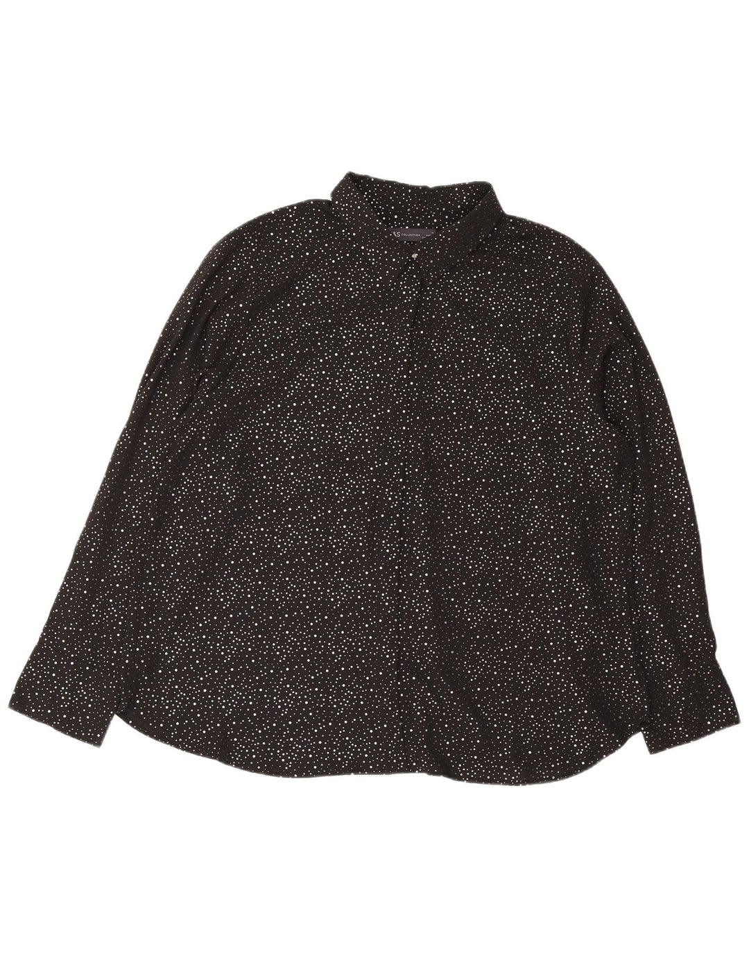 Marks & Spencer Dame Oversized skjortebluse UK 18 XL Sort plettet