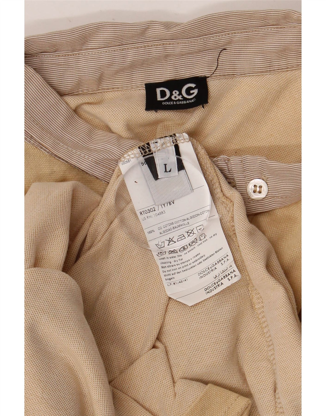 DOLCE & GABBANA Rugby poloshirt til mænd Stor beige bomuld