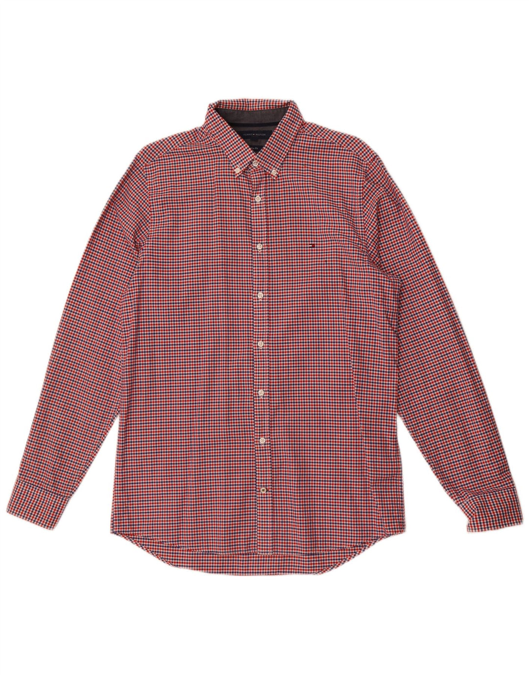 Tommy Hilfiger Herre Slim Fit skjorte Stor flerfarvet Gingham Bomuld