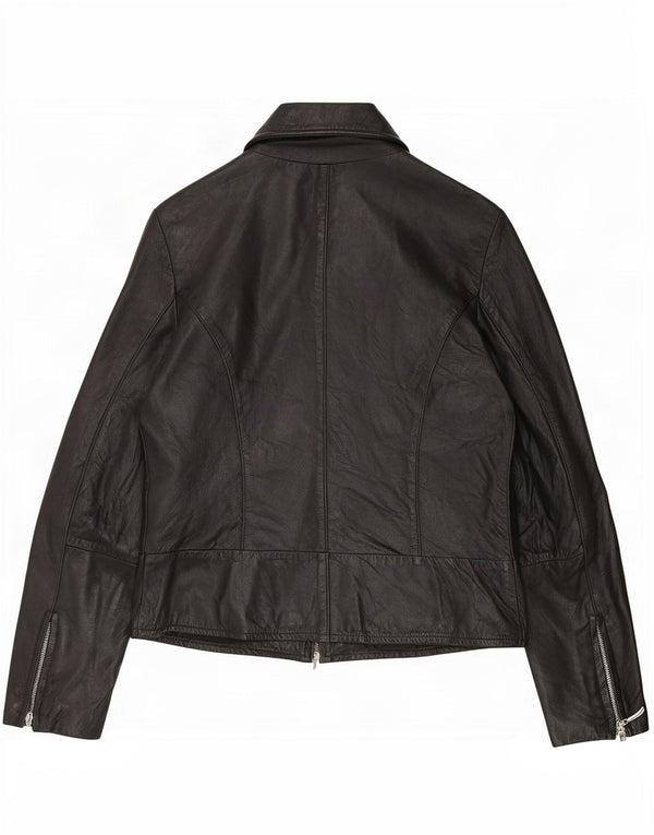 Vintage dame læderjakke IT 42 Medium Sort