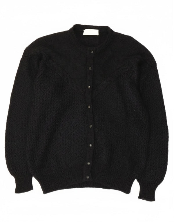 Vintage dame cardigan sweater IT 48 XL Sort Mohair