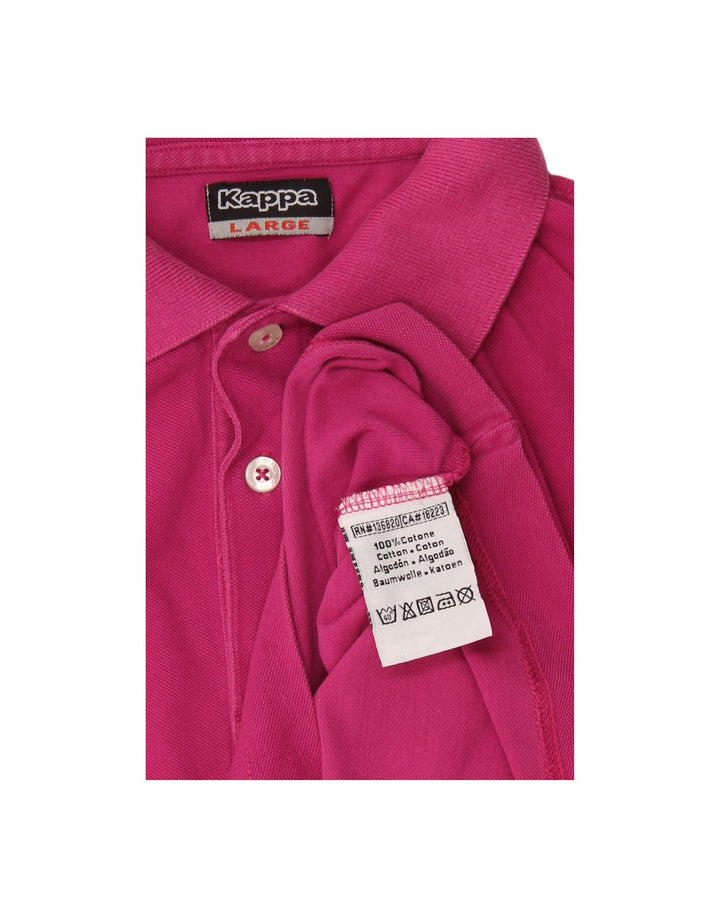 KAPPA Mens Polo Shirt Large Pink Cotton