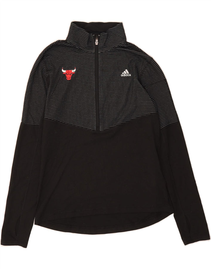 ADIDAS Womens Graphic Pullover Tracksuit Top UK 12/14 Medium Black Vintage Adidas and Second-Hand Adidas from Messina Hembry 