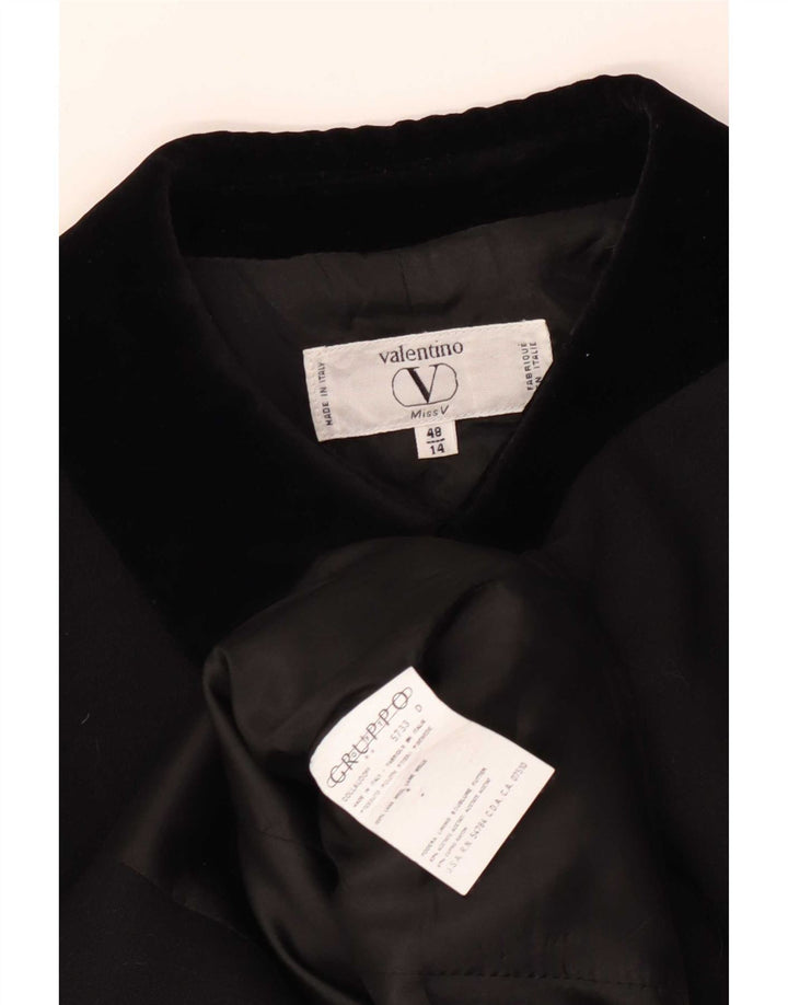 Valentino Dame 5 Button Blazer Jacket UK 14 Large Black Colourblock Uld