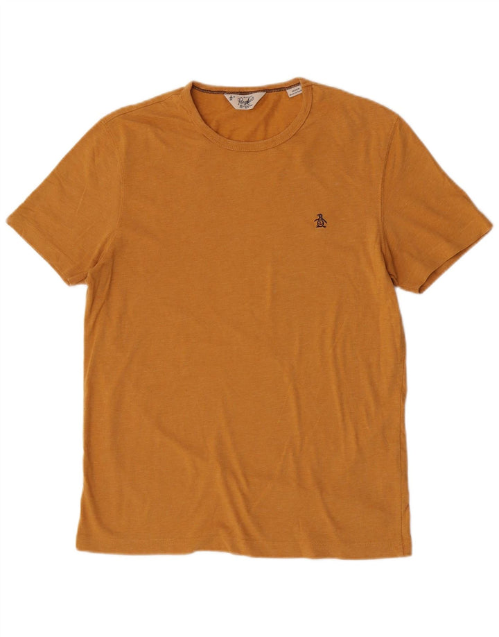 Penguin Herre T-Shirt Top Medium Gul Bomuld