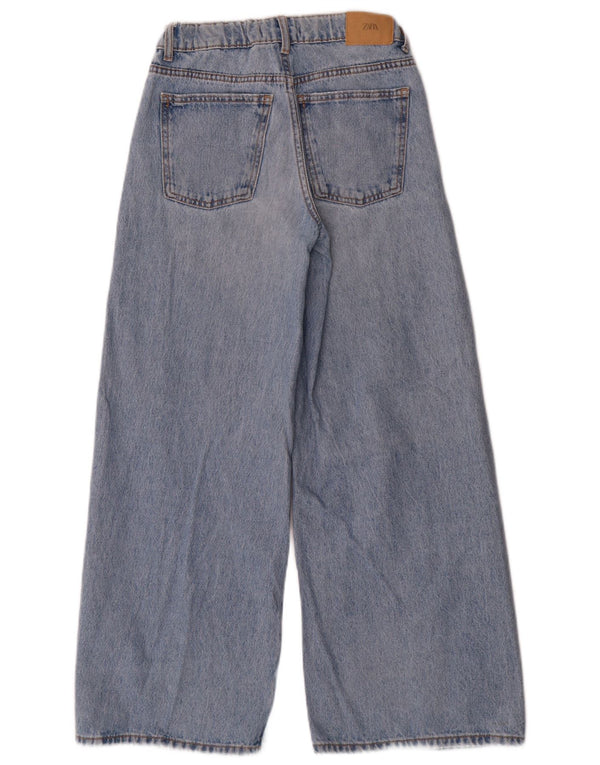 Zara piger nødlidende jeans med brede ben 13-14 år W26 L27 blå bomuld