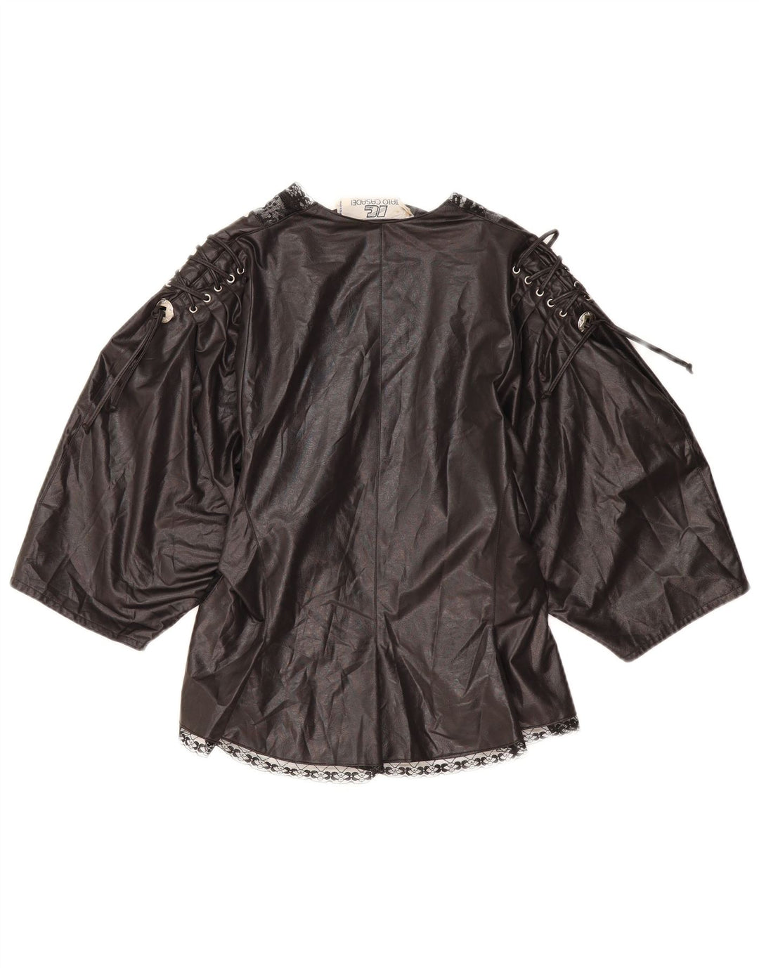 VINTAGE dame cardigantop 3/4 ærmer UK 10 Small Black