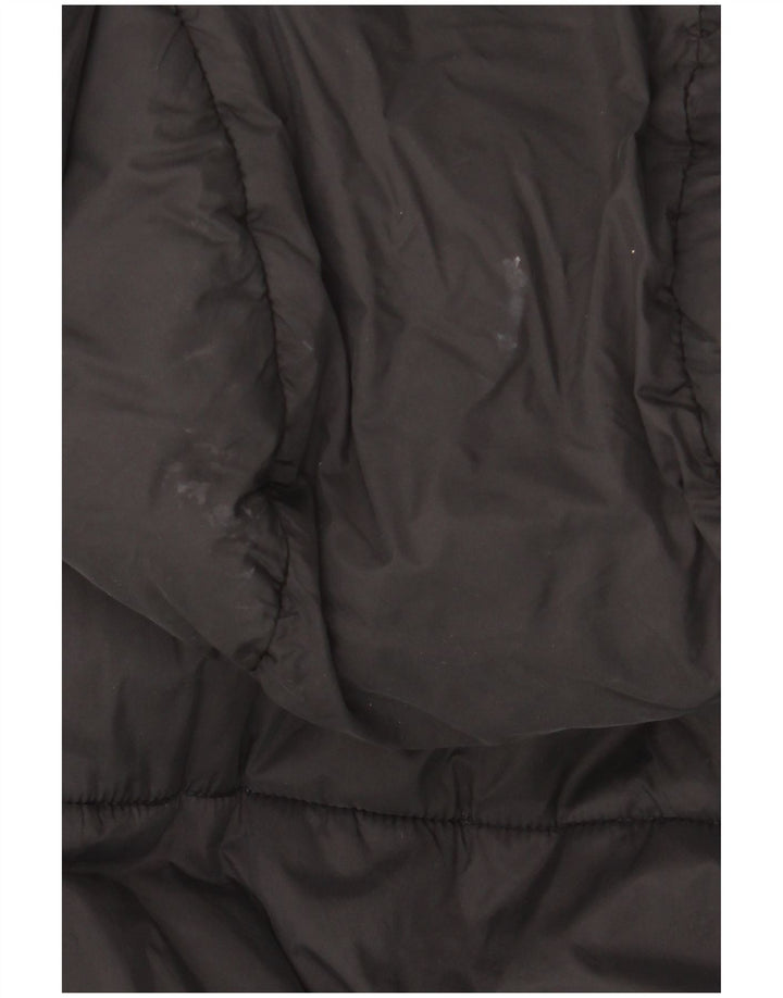 Zara Dame Hætte Oversized Polstret Gilet UK 10 Small Black Polyester