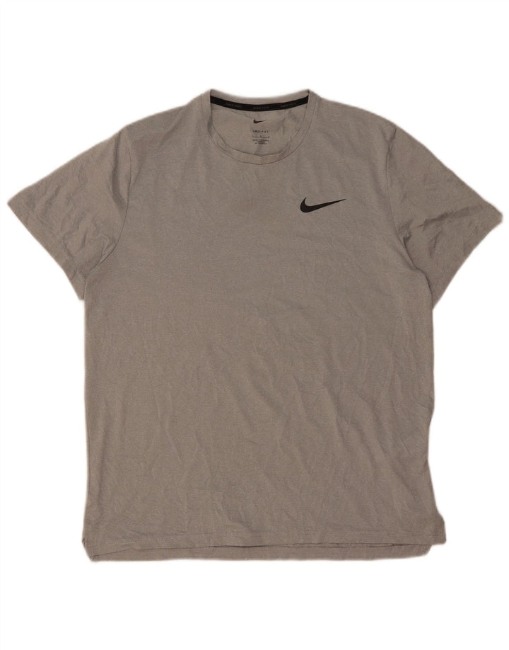 Nike Herre Dri Fit T-Shirt Top Stor Grå Polyester