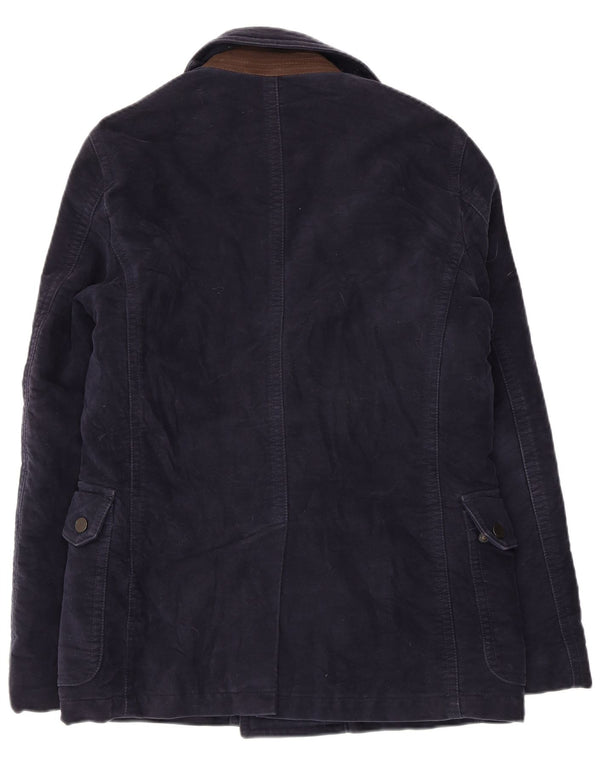 Henry Cottons Herre Pea Coat IT 46 Small Navy Blue Cotton