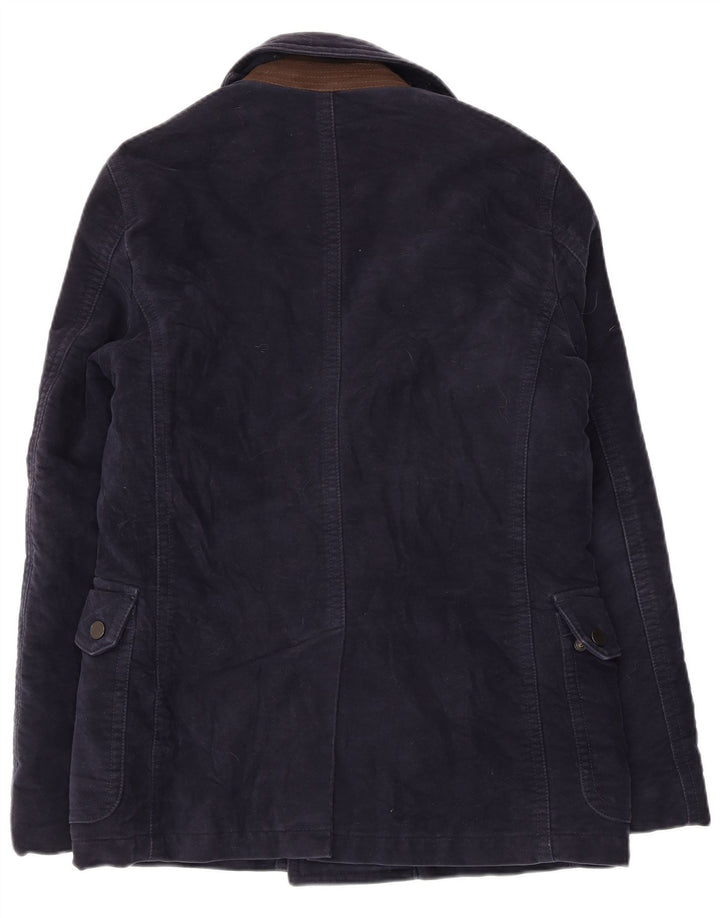Henry Cottons Herre Pea Coat IT 46 Small Navy Blue Cotton