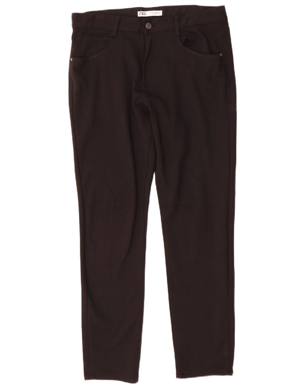 Zara Herre Slim Casual Bukser EU 42 Large W32 L31 Sort Bomuld