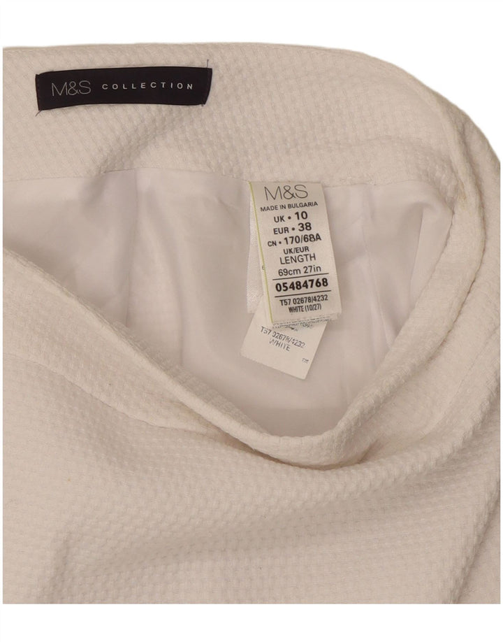 Marks & Spencer Pencil Nederdel til kvinder UK 10 Small W30 White Polyester