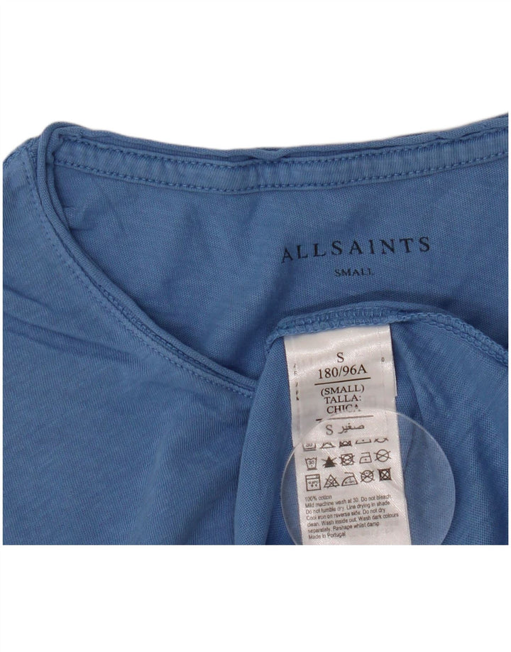 All Saints Herre T-Shirt Top Lille Blå Bomuld